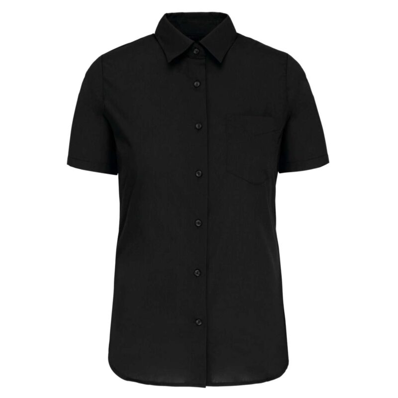 ka548-black-a2 Kariban SHORT-SLEEVED - JUDITH' LADIES SHIRT - Μαύρο