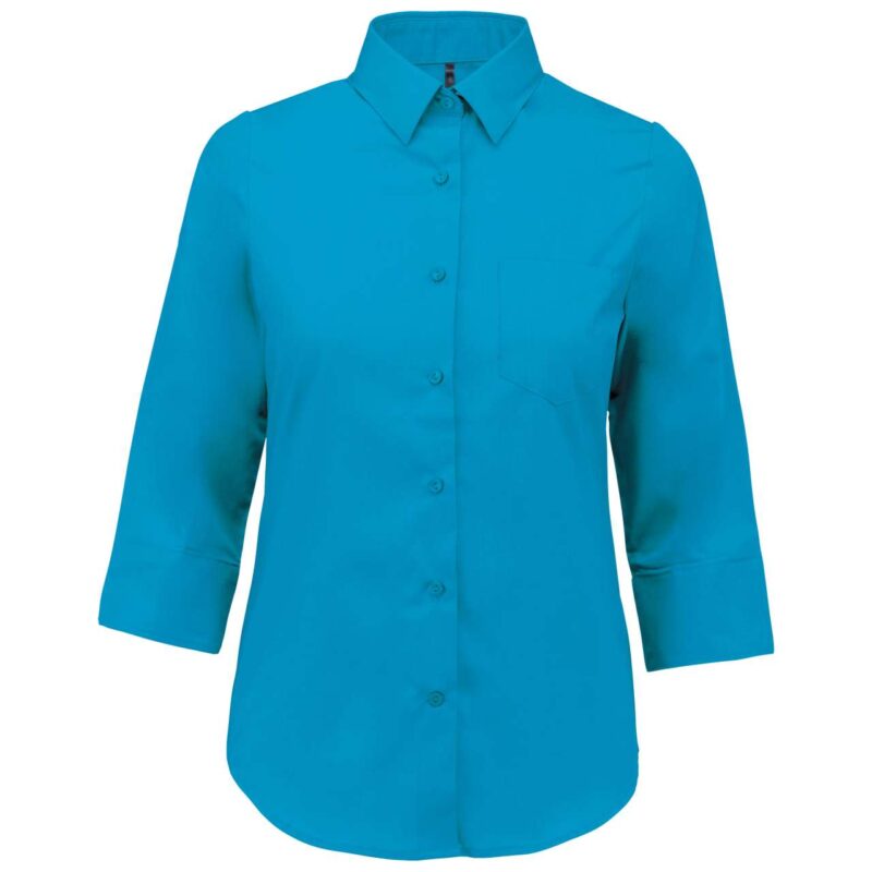 Kariban LADIES' 3/4 SLEEVED SHIRT" The instruction is to "Translate this product title/text to natural Greek". If I keep "3/4" as "3/4", is it "natural Greek"? Yes, "3/4" is very commonly used in Greek for sleeve length. If I translate - Φωτεινό Τυρκουάζ
