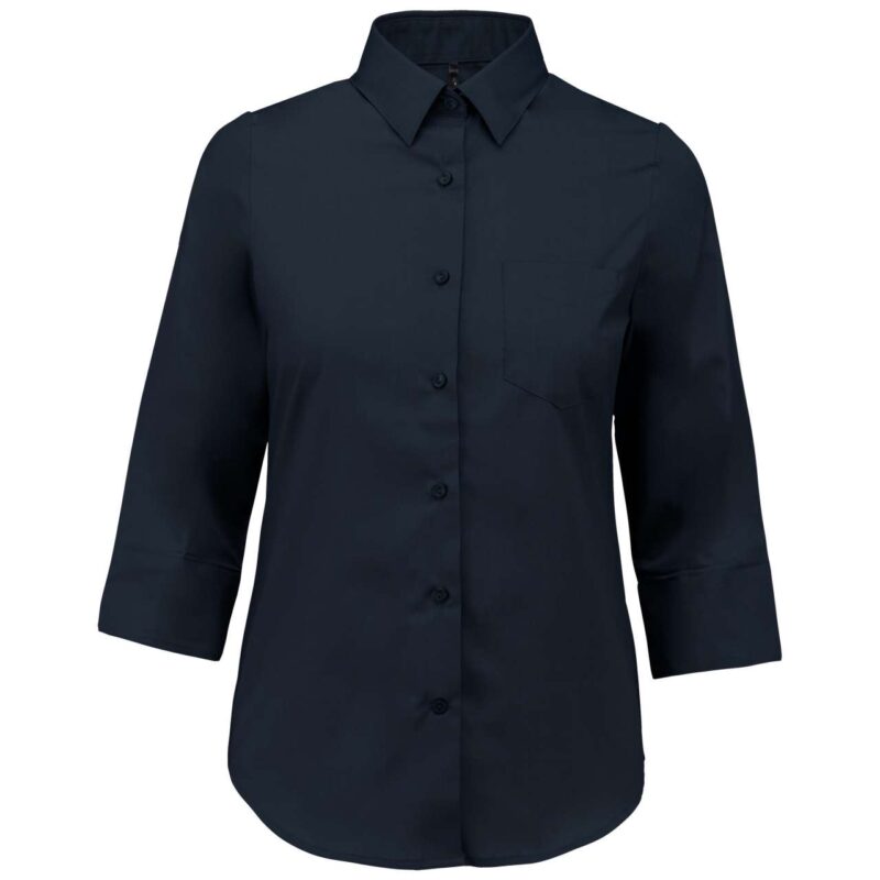 Kariban LADIES' 3/4 SLEEVED SHIRT" The instruction is to "Translate this product title/text to natural Greek". If I keep "3/4" as "3/4", is it "natural Greek"? Yes, "3/4" is very commonly used in Greek for sleeve length. If I translate - Μπλε μαρίν