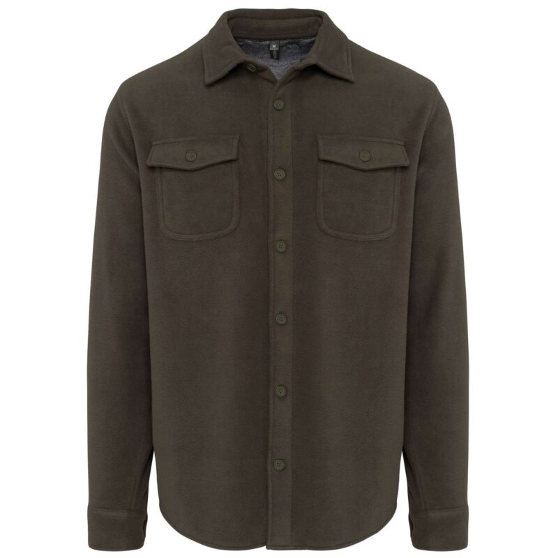 ka582-dark_khakistorm_grey-a1 Kariban SHERPA-LINED FLEECE OVERSHIRT - Dark Khaki/Storm Grey