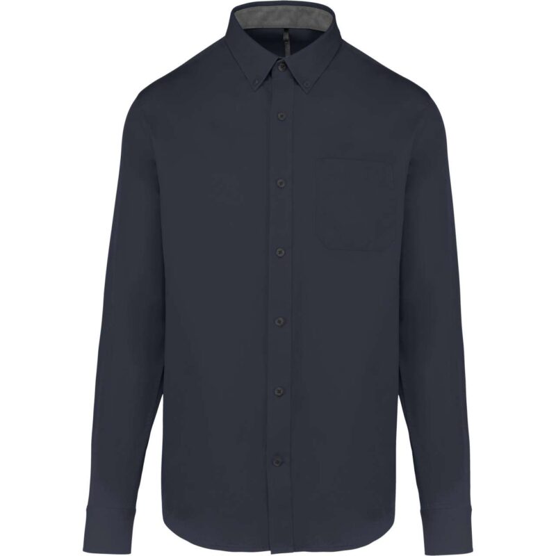 ka586-navy-a1 Kariban LONG-SLEEVE NEVADA SHIRT COTTON MEN - Μπλε μαρίν