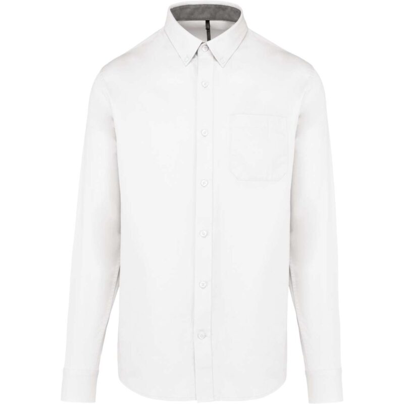 ka586-white-a1 Kariban LONG-SLEEVE NEVADA SHIRT COTTON MEN - Λευκό