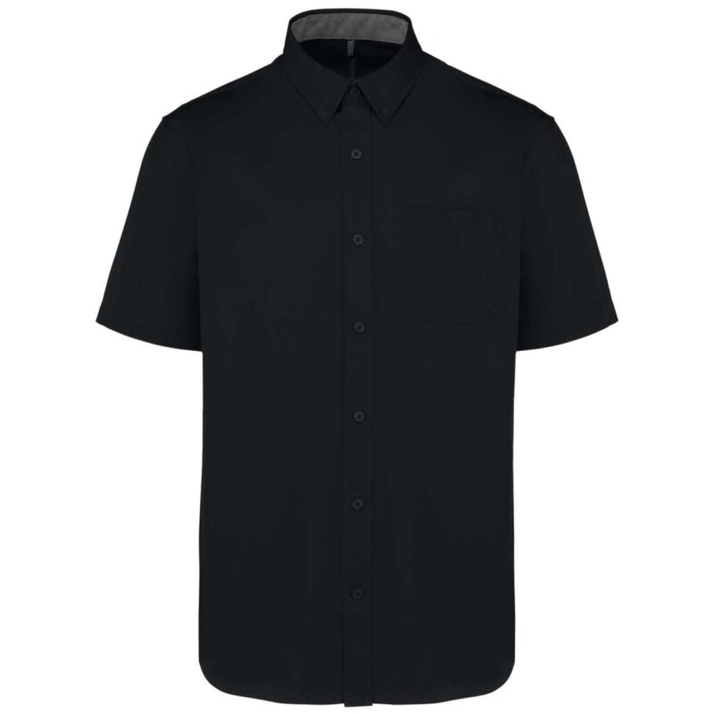 Kariban ARIANA'S SHORT-SLEEVE III COTTON SHIRT MEN - Μαύρο