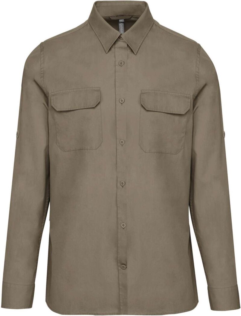 Kariban SOL'S LONG-SLEEVED SAFARI SHIRT` - Light Khaki