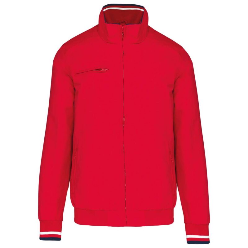 ka609-red_white_navy-a1 Kariban CITY BLOUSON JACKET - Κόκκινο/Λευκό/Ναυτικό μπλε