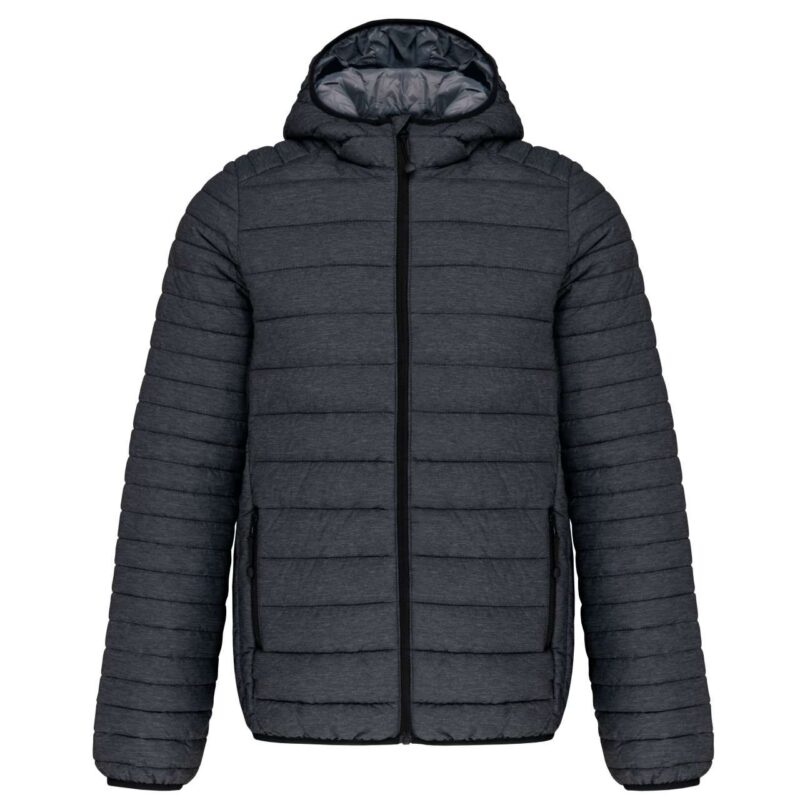 ka6110-marl_dark_grey-a1 Kariban Ανδρικό LIGHTWEIGHT HOODED PADDED JACKET - 70% Polyamide/30% Polyester