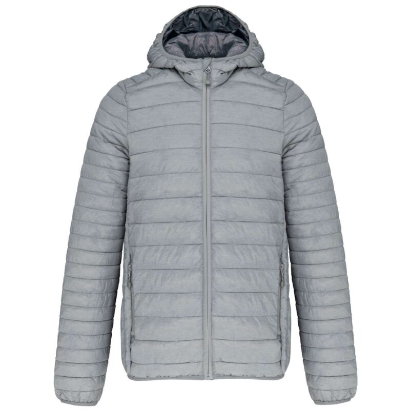 ka6110-marl_silver-a1 Kariban Ανδρικό LIGHTWEIGHT HOODED PADDED JACKET - 100% Polyester