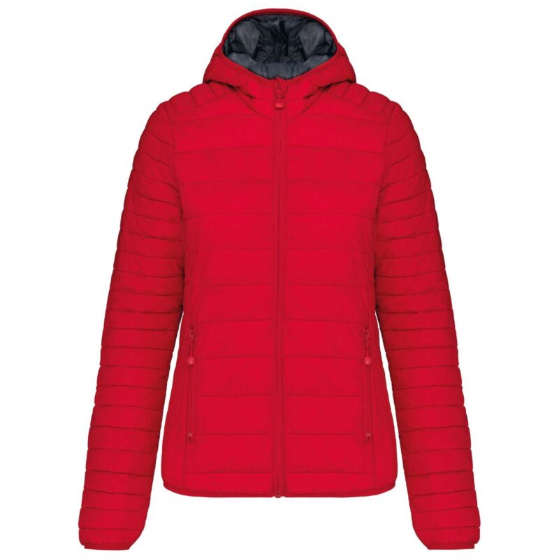 ka6111-red-a1 Kariban LADIES' LIGHTWEIGHT HOODED PADDED JACKET - Κόκκινο