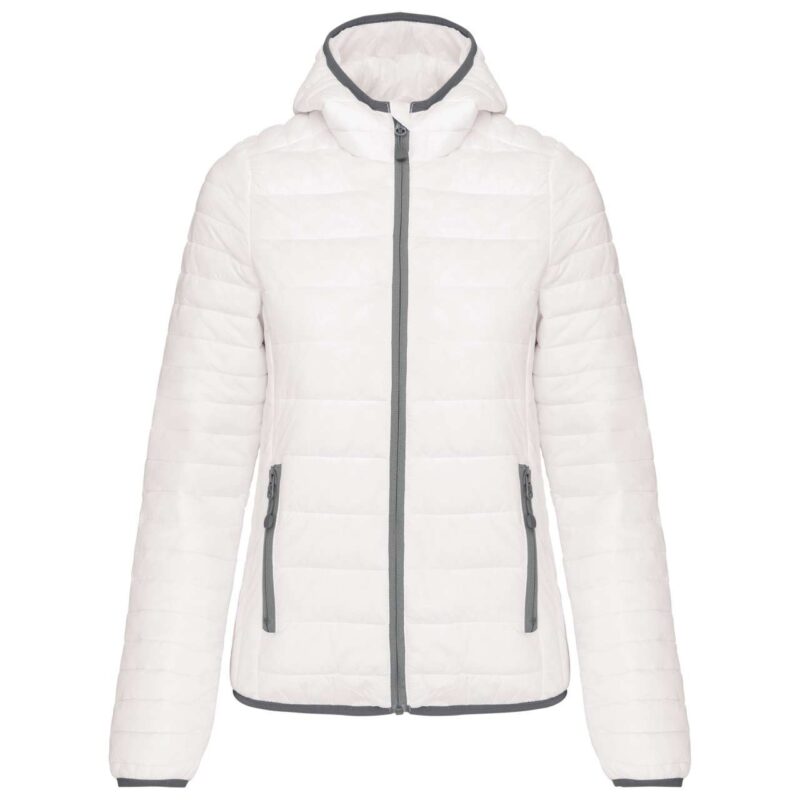 ka6111-white-a1 Kariban LADIES' LIGHTWEIGHT HOODED PADDED JACKET - Λευκό