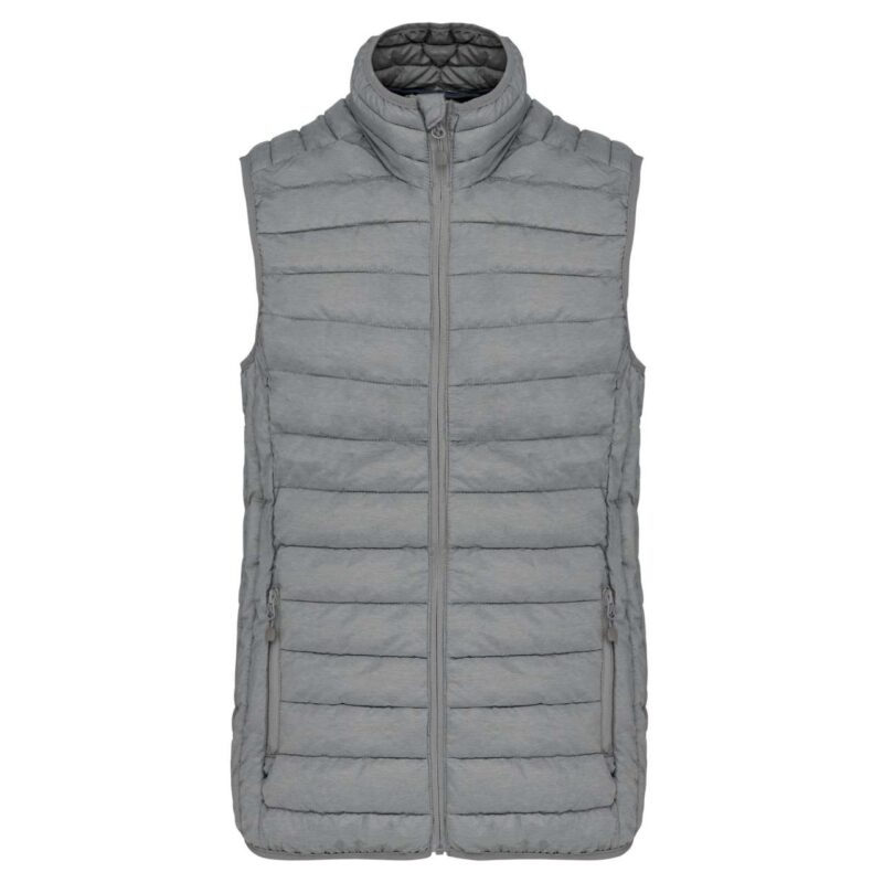 ka6114-marl_silver-a1 Kariban LADIES' LIGHTWEIGHT SLEEVELESS FAKE DOWN JACKET - 70% Polyester/30% Polyamide