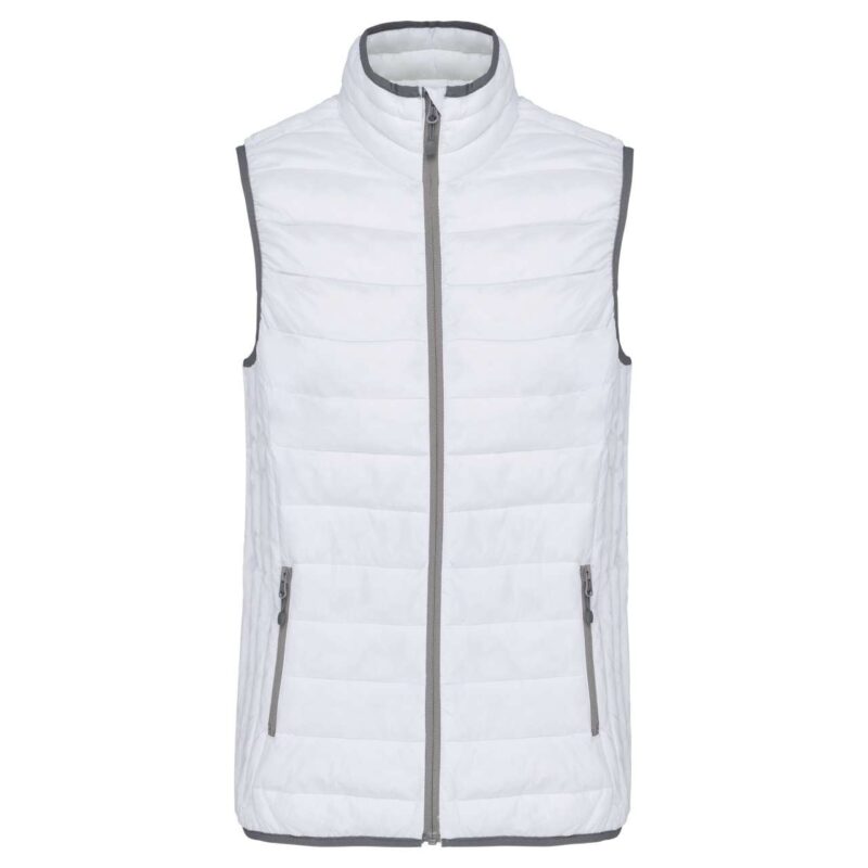 ka6114-white-a1 Kariban LADIES' LIGHTWEIGHT SLEEVELESS FAKE DOWN JACKET - Λευκό