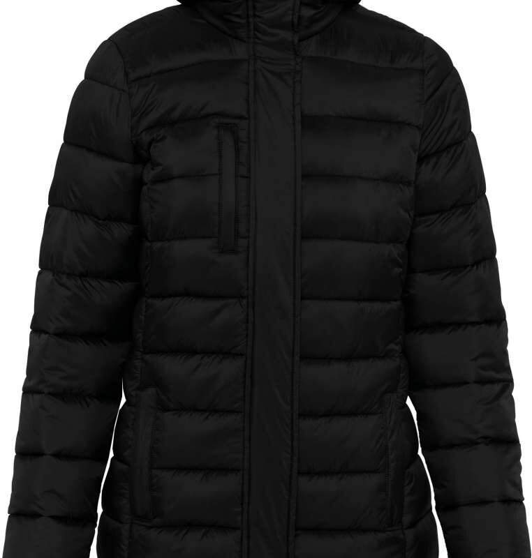 ka6129-black-a1 Kariban LADIES' LIGHTWEIGHT HOODED PADDED PARKA - Μαύρο