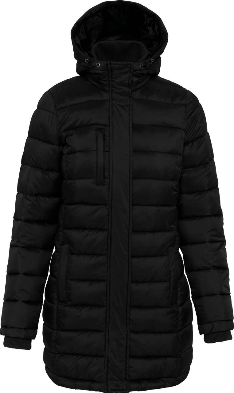 Kariban LADIES' LIGHTWEIGHT HOODED PADDED PARKA - Μαύρο