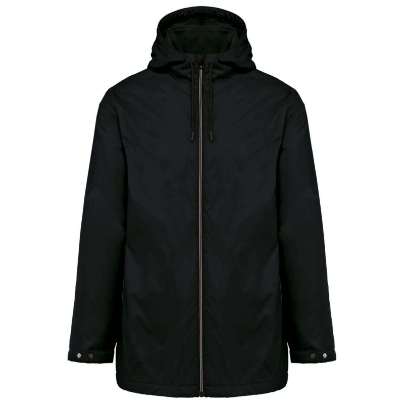 ka6153-black-a1 Kariban UNISEX HOODED JACKET WITH MICRO-POLARFLEECE LINING - Μαύρο