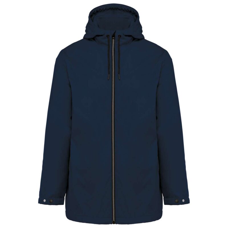 ka6153-navy-a1 Kariban UNISEX HOODED JACKET WITH MICRO-POLARFLEECE LINING - Μπλε μαρίν