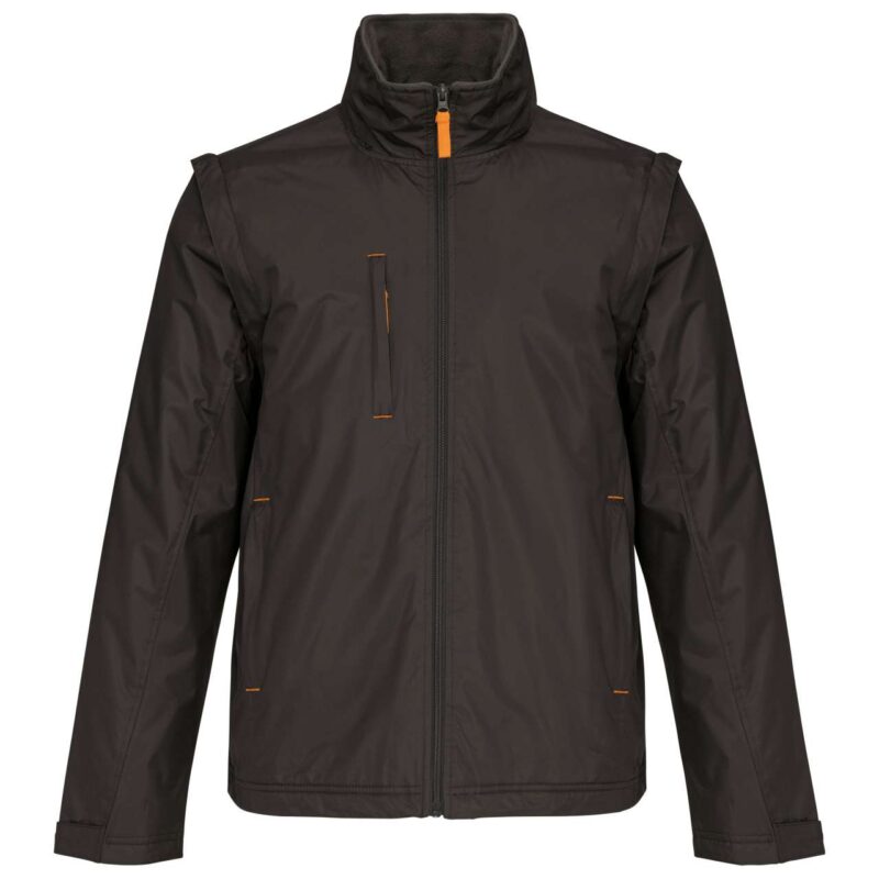 Kariban SCORE - DETACHABLE-SLEEVED BLOUSON JACKET - σκούρο γκρι/πορτοκαλί