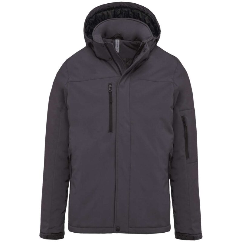 ka650-titanium-a1 Kariban Ανδρικό SOFTSHELL HOODED LINED PARKA - Τιτάνιο