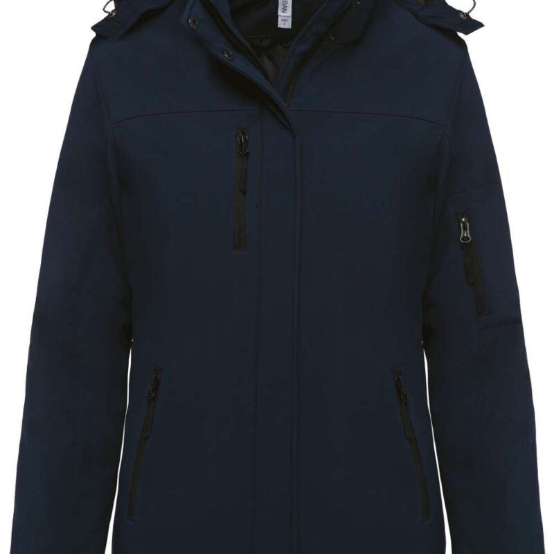 Kariban LADIES’ HOODED SOFTSHELL LINED PARKA - Μπλε μαρίν
