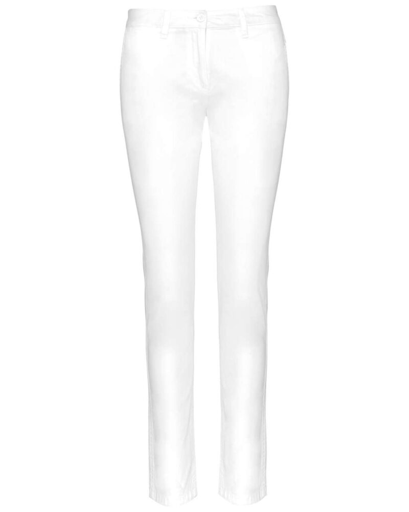 ka741-white-a1 Kariban LADIES' CHINO TROUSERS - Λευκό