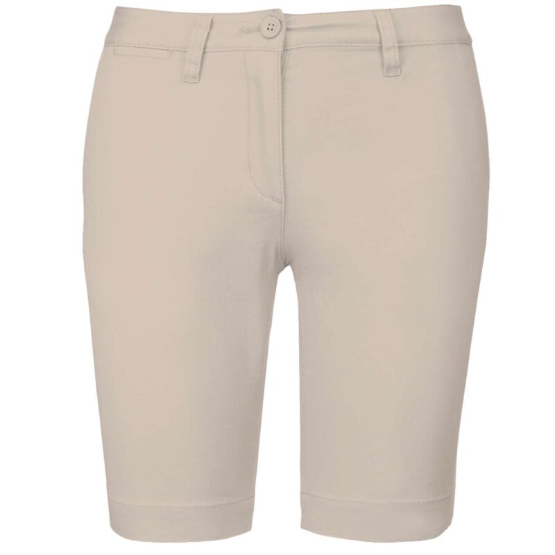 Kariban LADIES' CHINO BERMUDA SHORTS - μπεζ