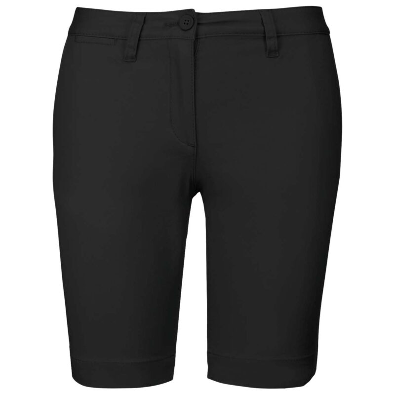 Kariban LADIES' CHINO BERMUDA SHORTS - Μαύρο