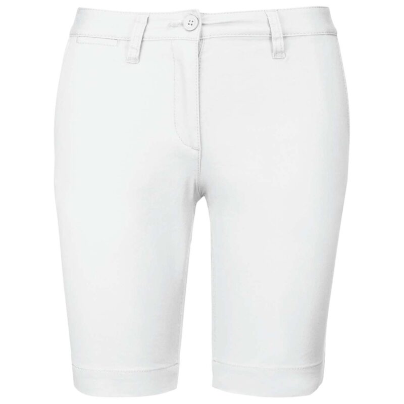 Kariban LADIES' CHINO BERMUDA SHORTS - Λευκό