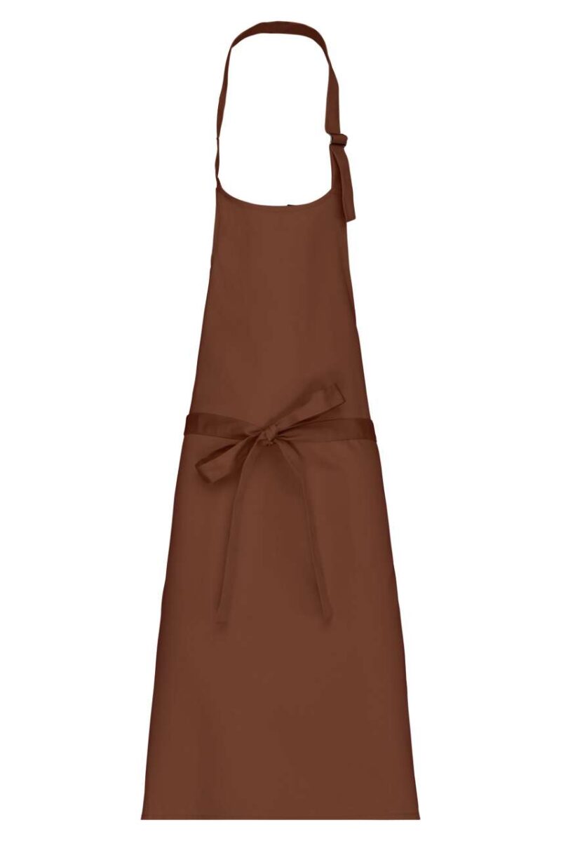 ka8000-cacao-a1 Kariban POLYCOTTON APRON WITHOUT POCKET - Cacao