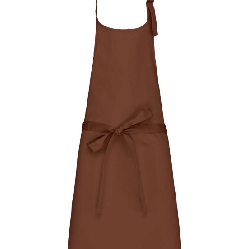 ka8000-cacao-a1 Kariban POLYCOTTON APRON WITHOUT POCKET - Cacao
