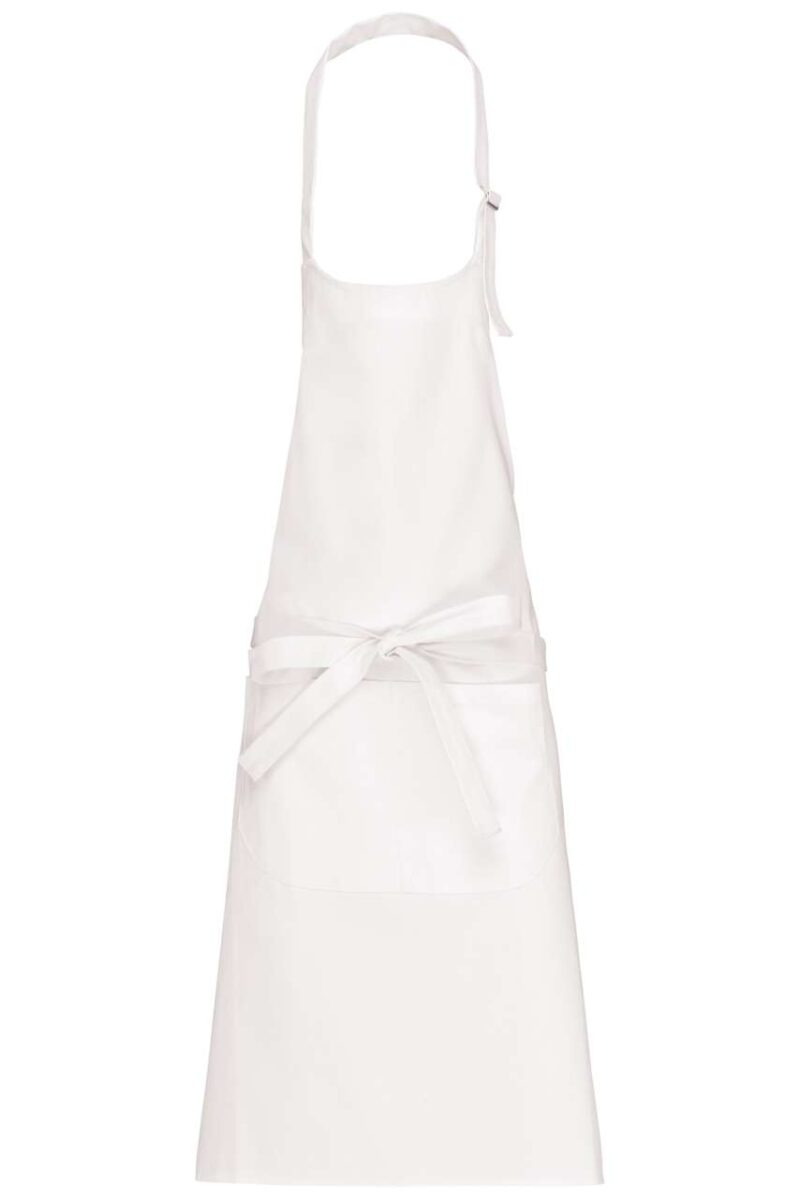 ka8005-white-a1 Kariban COTTON APRON, WASHABLE σε HIGH-TEMPERATURE - Λευκό