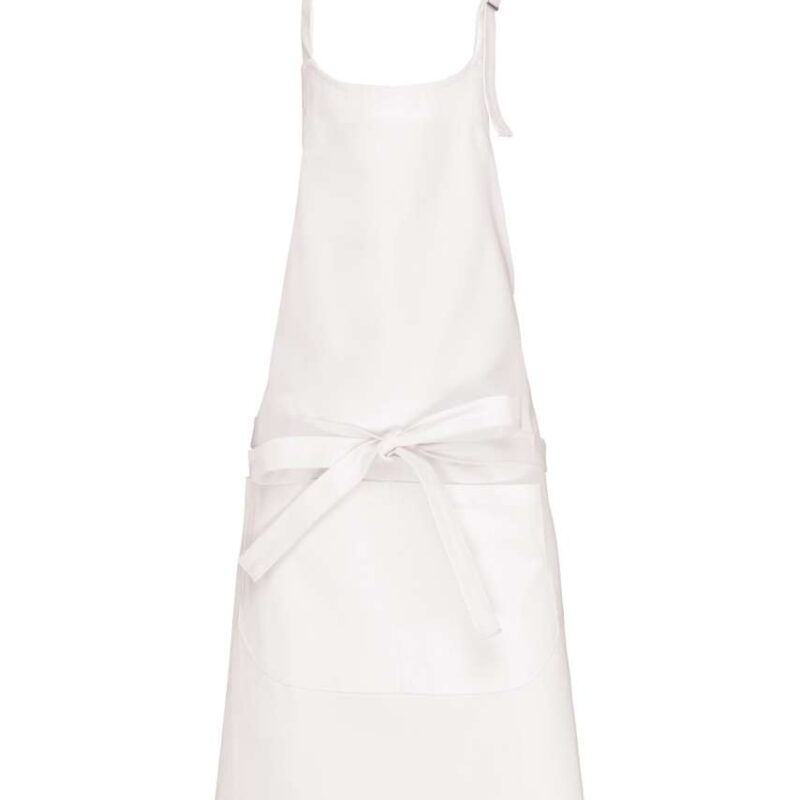 ka8005-white-a1 Kariban COTTON APRON, WASHABLE σε HIGH-TEMPERATURE - Λευκό