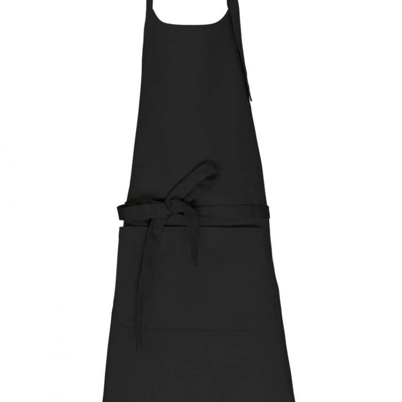ka8007-black-a1 Kariban APRON WITH POCKET σε ORGANIC COTTON - Μαύρο
