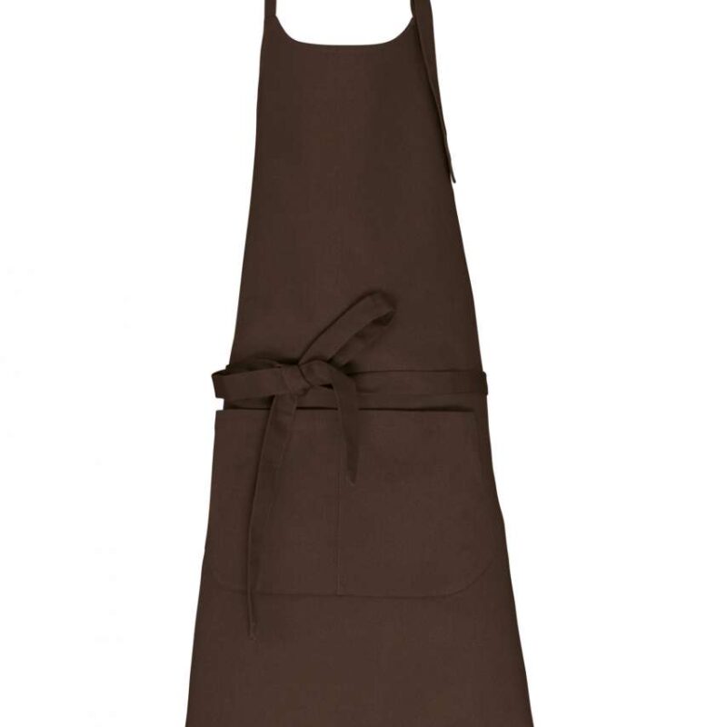 ka8007-chocolate-a1 Kariban APRON WITH POCKET σε ORGANIC COTTON - Σοκολατί