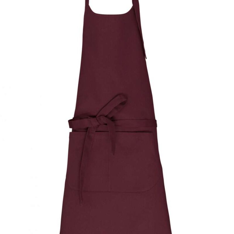ka8007-dark_cherry-a1 Kariban APRON WITH POCKET σε ORGANIC COTTON - Dark Cherry