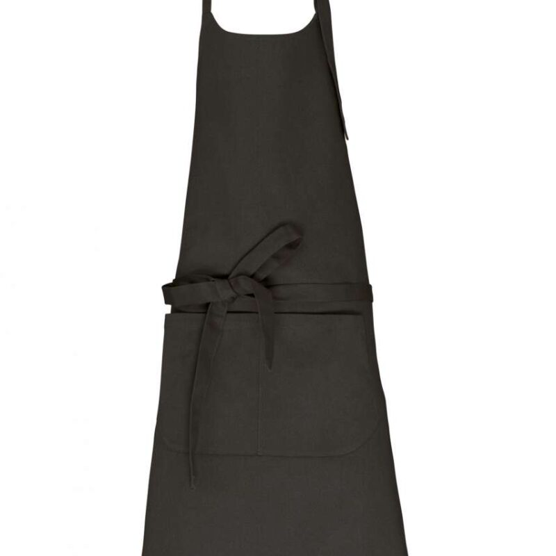 ka8007-dark_grey-a1 Kariban APRON WITH POCKET σε ORGANIC COTTON - Σκούρο Γκρι