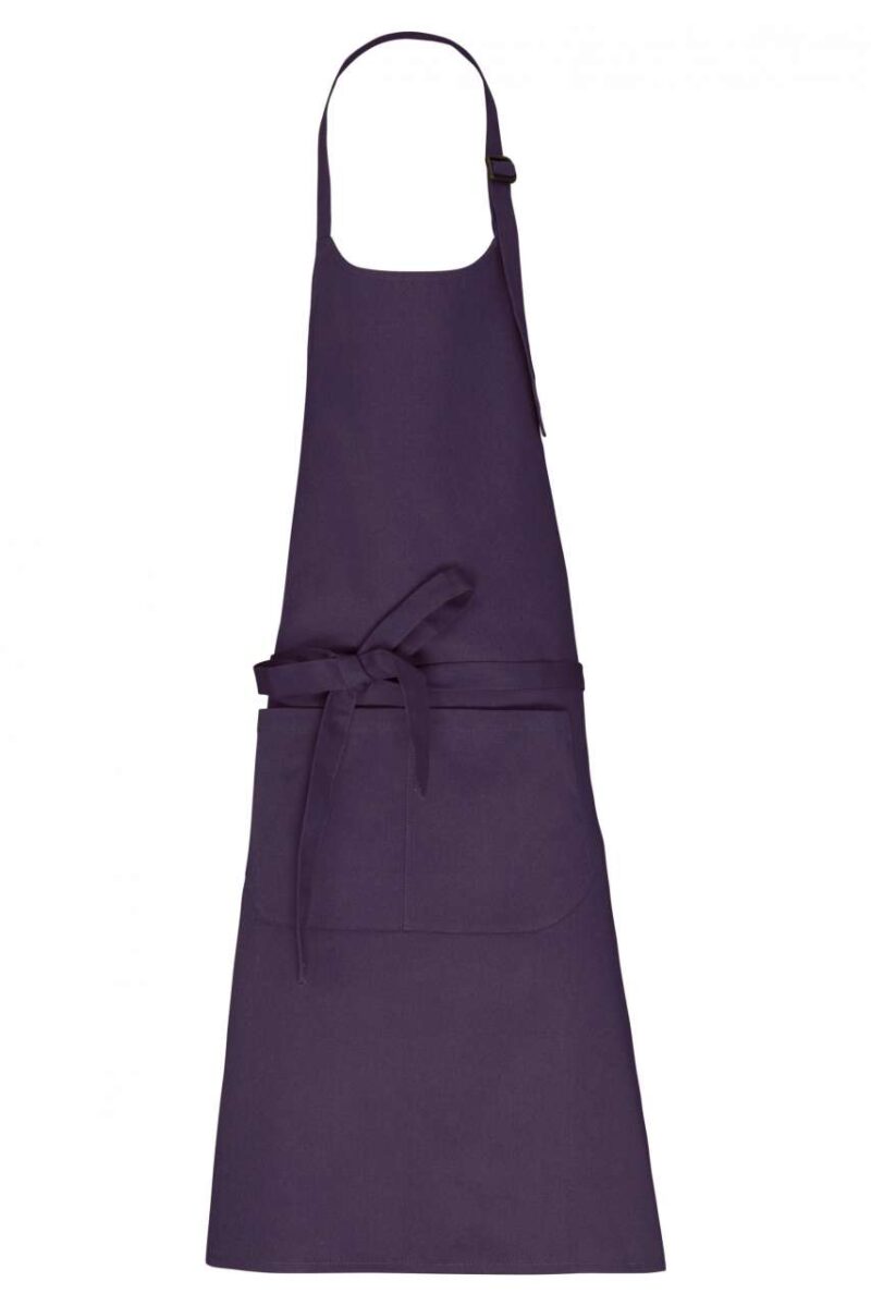 ka8007-deep_plum-a1 Kariban APRON WITH POCKET σε ORGANIC COTTON - Deep Plum