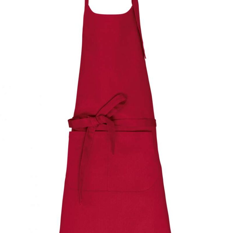 ka8007-hibiscus_red-a1 Kariban APRON WITH POCKET σε ORGANIC COTTON - Hibiscus Red