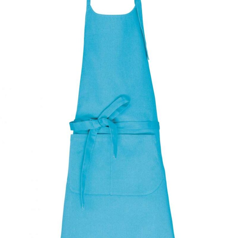 ka8007-sea_turquoise-a1 Kariban APRON WITH POCKET σε ORGANIC COTTON - Sea Turquoise