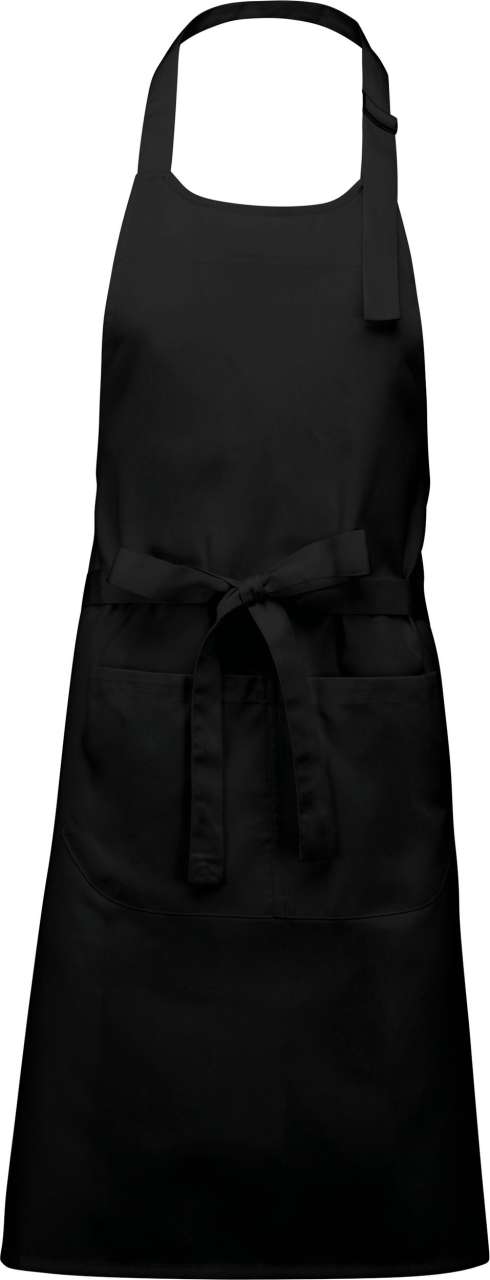ka8010-black-a1 Kariban HIGH-TEMPERATURE POLYCOTTON WASHABLE APRON - Μαύρο