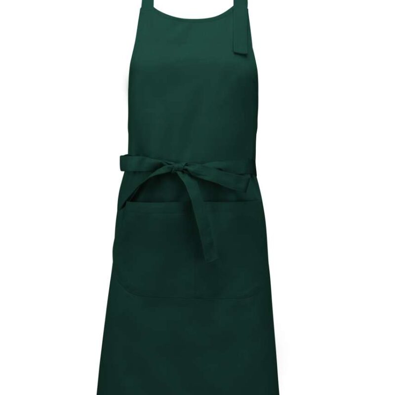 Kariban COTTON APRON WITH POCKET - Πράσινο μπουκάλι