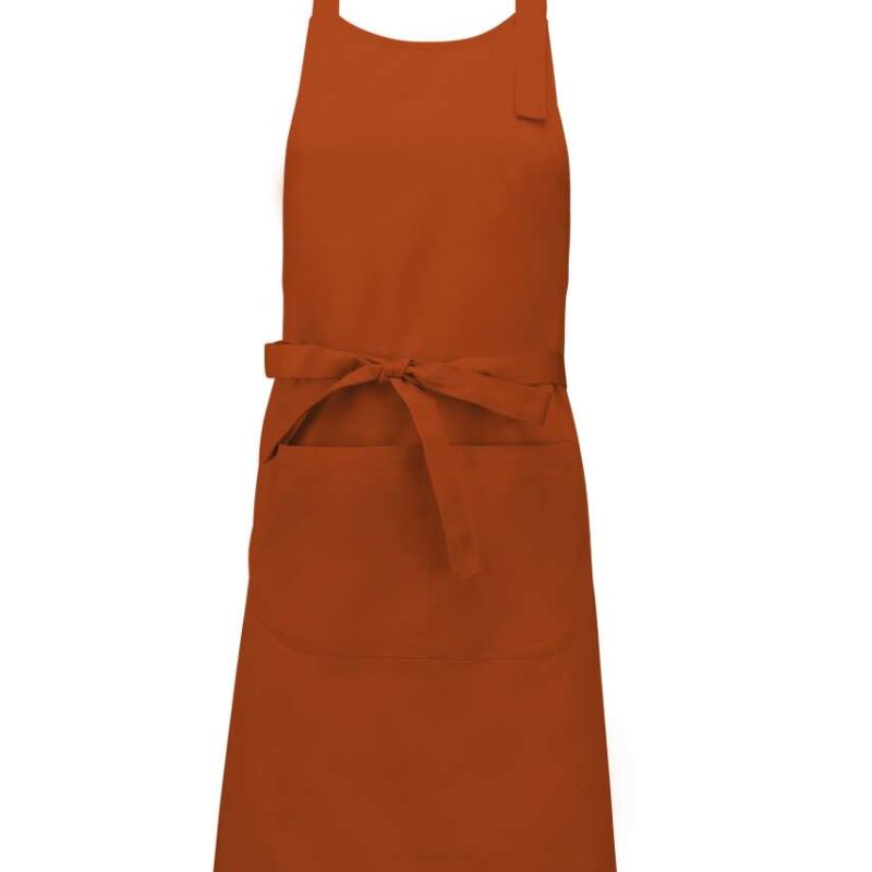 Kariban COTTON APRON WITH POCKET - καμένο πορτοκαλί