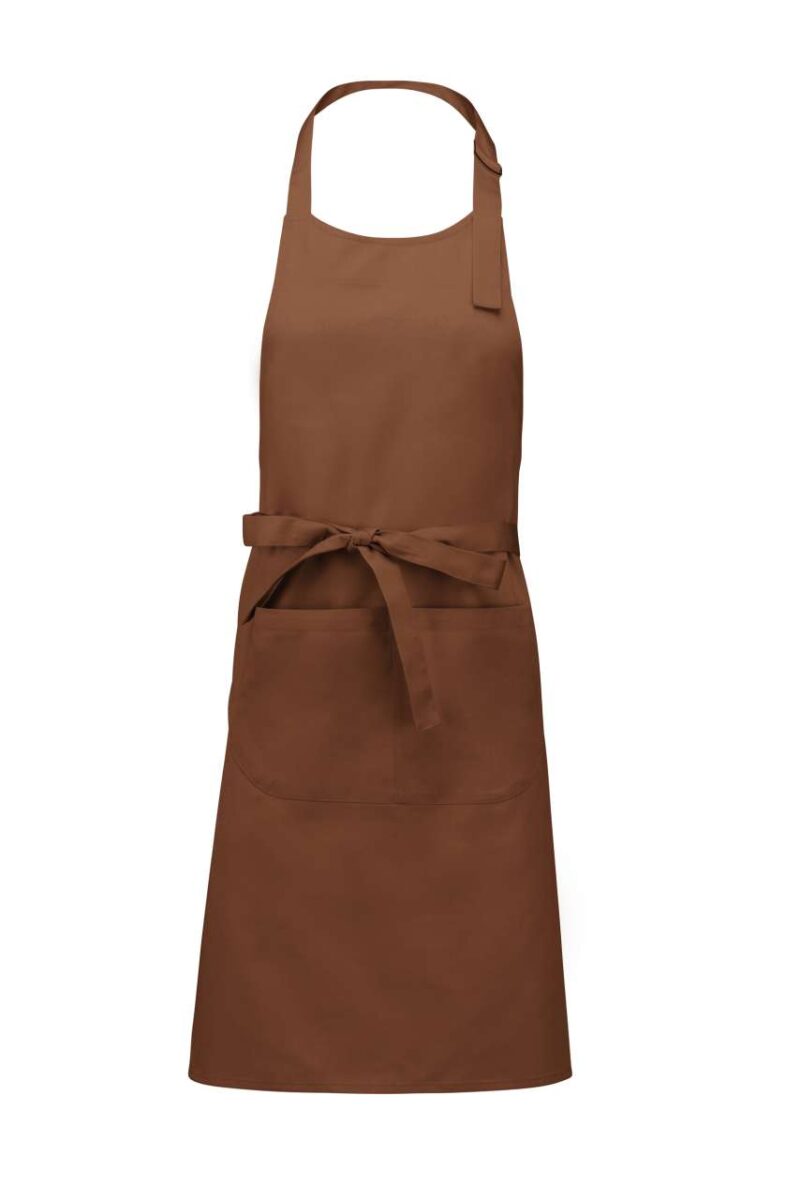 Kariban COTTON APRON WITH POCKET - Cacao