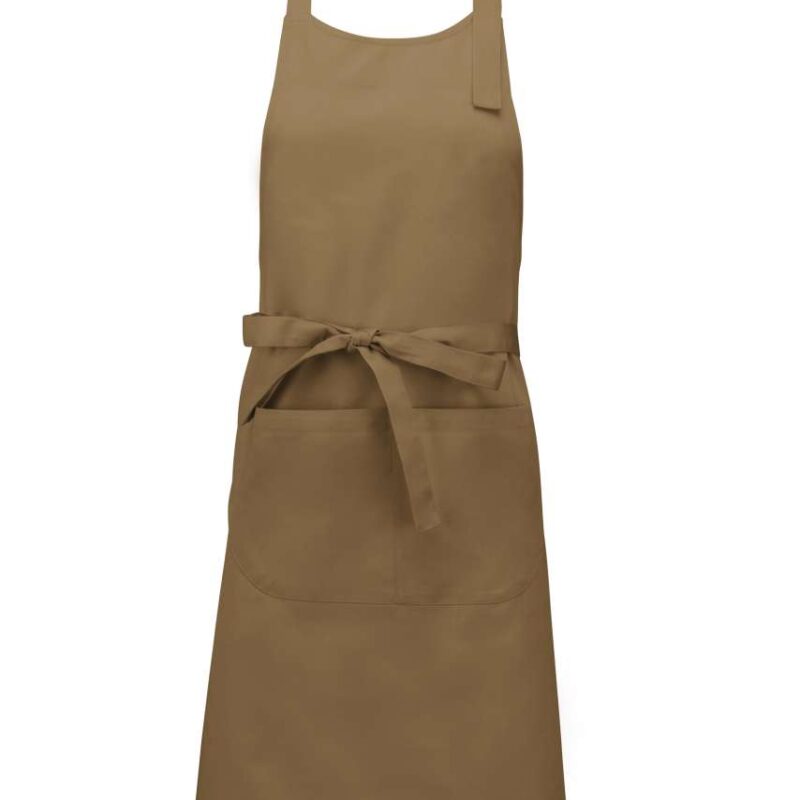 Kariban COTTON APRON WITH POCKET - Καμηλό