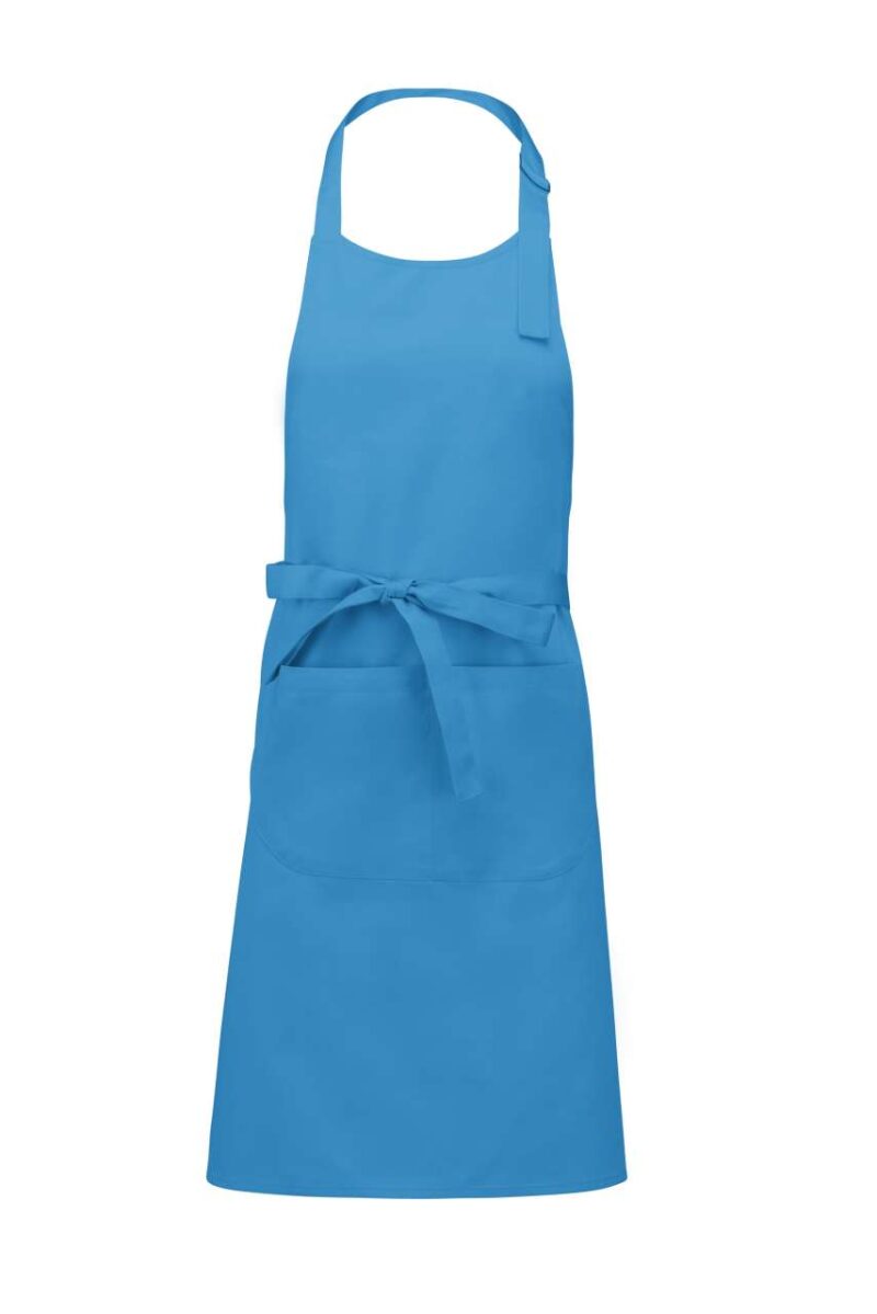 Kariban COTTON APRON WITH POCKET - θαλασσί