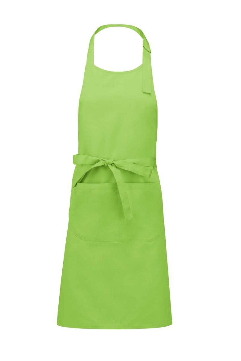 ka885-lime-a2 Kariban COTTON APRON WITH POCKET - Λαχανί