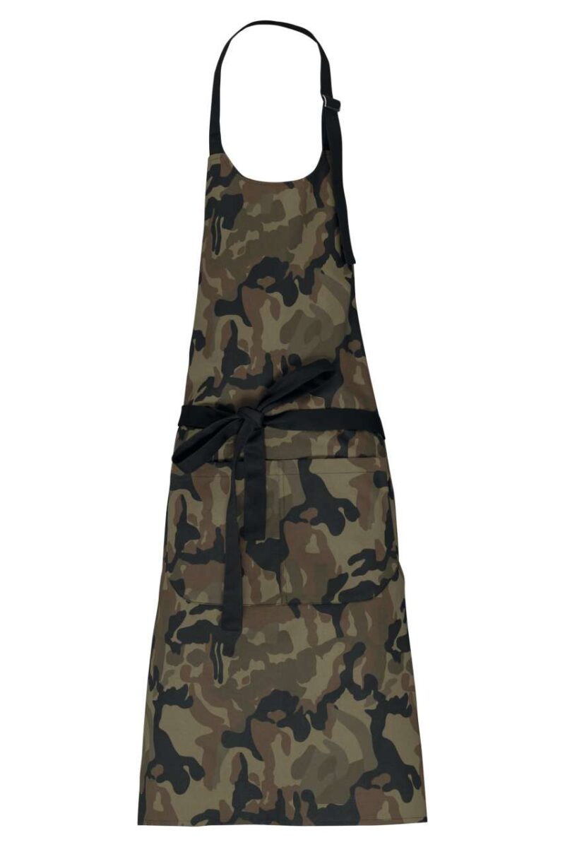 ka885-olive_camouflage-a2 Kariban COTTON APRON WITH POCKET - Olive Camouflage