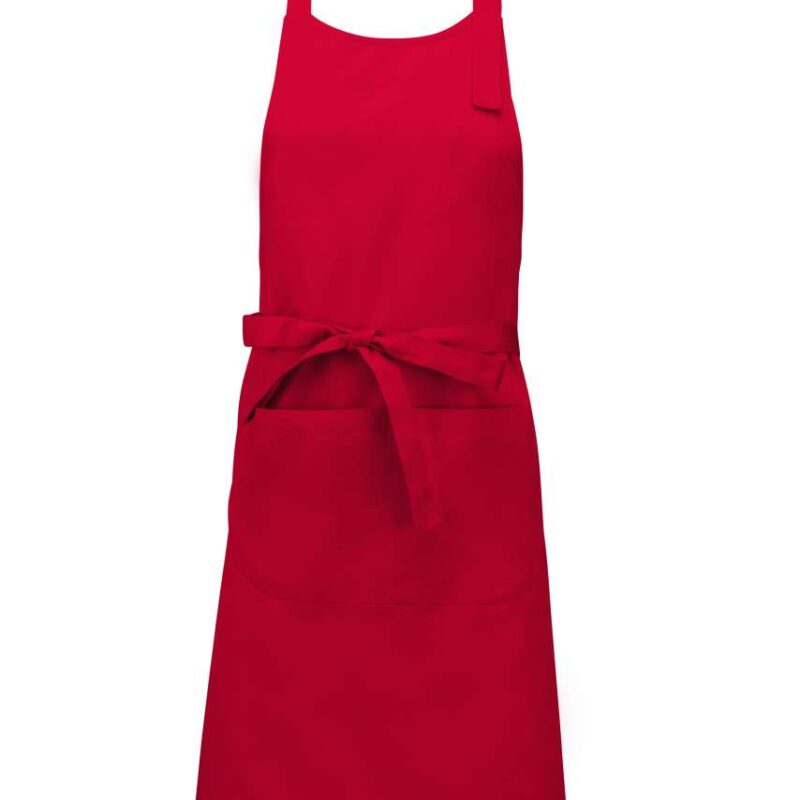 Kariban COTTON APRON WITH POCKET - Κόκκινο