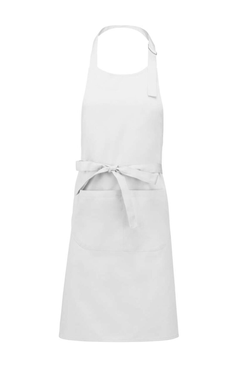 Kariban COTTON APRON WITH POCKET - Λευκό