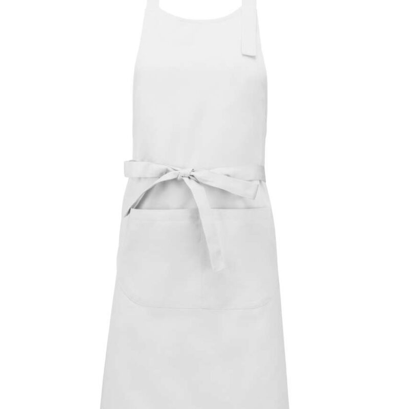 Kariban COTTON APRON WITH POCKET - Λευκό