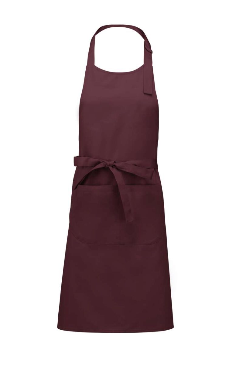 Kariban COTTON APRON WITH POCKET - Κρασί