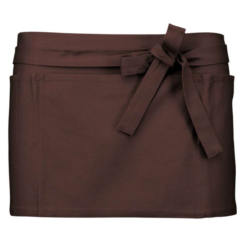 ka886-chocolate-a1 Kariban COTTON SHORT APRON - Σοκολατί